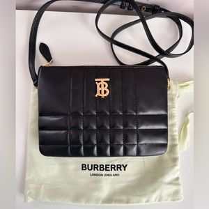 Authentic Burberry Lola Double Pouch Bag Leather
